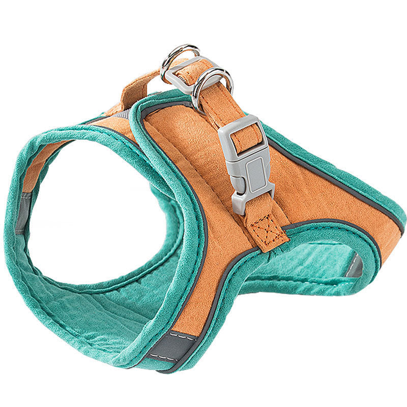 Escape-Proof Cat Harness and Leash Set – Reflective Breathable Chest Strap for Cats & Small Dogs | Adjustable Deerskin Velvet Vest